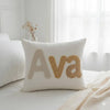 Custom Punch Needle Name Pillow Cover: Personalized Pastel Baby Room Decor