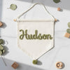 Personalized Felt Name Pennant: Custom Baby Name Canvas Pennant