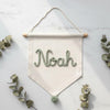 Felt Name Canvas Pennant: Custom Baby Room Hanging Banner