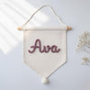 Felt Name Canvas Pennant: Custom Baby Room Hanging Banner