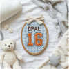 Custom Gingham Baby Name Hoop: Personalized Nursery Decor