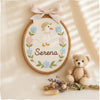 Personalized Duckling Nursery Embroidery: Handmade Nursery Wall Decor