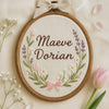 Custom Baby Name Hoop with Floral Embroidery: Nursery Wall Decor