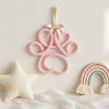 Handmade Paw Ornament: Baby Room Wall Décor with Satin Bow