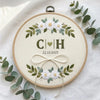 Hand-Embroidered Couple Keepsake Hoop: Personalized Floral Wedding Gift