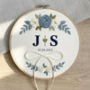 Custom Floral Couple Name Hoop: Anniversary Decor