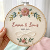 Blooming Couple Name Hoop: Floral Wedding Name Embroidery Hoop