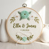 Blooming Couple Name Hoop: Floral Wedding Name Embroidery Hoop