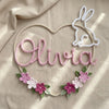 Personalized Floral Knitted Wire Name Sign: Nursery Decor