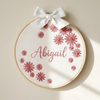 Soft Wildflower Baby Name Hoop: Personalized Nursery Wall Decor