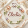 Floral Knitted Wire Name Sign: Pastel Nursery Decor