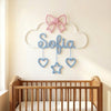 Personalized Knitted Wire Name with Outline Frame: Nursery Wall Decor