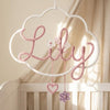 Personalized Knitted Wire Name with Outline Frame: Nursery Wall Decor