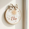 Personalized Cloud & Sun or Moon Baby Name Hoop: Soft Nursery Decor