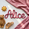 Personalized Fluffy Yarn Wire Name Sign: Custom Nursery Name Decor