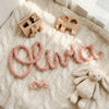 Custom Fluffy Yarn Name Sign: Handmade Nursery Wall Decor