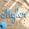 Handmade Fluffy Yarn Name Sign: Personalized Baby Name Decor