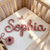 Custom Knitted Fluffy Yarn Name Sign: Nursery Wall Decoration