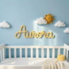 Handmade Fluffy Yarn Name Sign: Nursery Wall Decoration