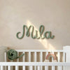 Custom Knitted Fluffy Yarn Name Sign: Nursery Wall Decoration