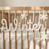 Custom Knitted Fluffy Yarn Name Sign: Nursery Wall Decoration