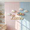 Custom Baby Name Sign: Fluffy Yarn Wire Nursery Decor