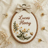 Custom Embroidered Name Sign: Bee & Floral Theme Nursery Decor