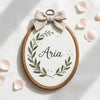 Custom Baby Name Embroidery Hoop: Minimal Floral Nursery Wall Decor