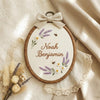 Custom Embroidered Name Hoop: Bee Theme Floral Nursery Decor