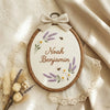 Custom Embroidered Name Hoop: Bee Theme Floral Nursery Decor