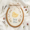 Personalized Duck Floral Embroidery Hoop: Custom Name Baby Room Wall Art