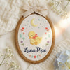 Personalized Baby Duck Embroidery Hoop: Floral Name Nursery Decoration