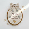 Personalized Baby Name Embroidery Hoop with Birth Details: Minimal Nursery Decor