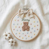 Personalized Bear Baby Name Embroidery Hoop: Nursery Keepsake Decor