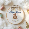 Personalized Bear Baby Name Embroidery Hoop: Nursery Keepsake Decor