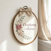 Hand-Embroidered Floral Name Hoop: Nursery Decor