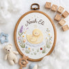 Personalized Duck Embroidery Hoop: Custom Baby Name Nursery Decor with Floral Details