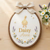 Personalized Duck Floral Embroidery Hoop: Custom Name Baby Room Wall Art