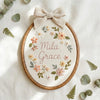 Custom Embroidered Baby Name Hoop: Nursery Wall Art, Baby Shower Gift