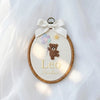 Personalized Teddy Bear Balloon Embroidery Hoop: Custom Baby Name