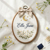 Personalized Floral Baby Name Embroidery Hoop: Newborn Keepsake Gift