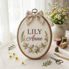 Personalized Floral Baby Name Embroidery Hoop: Newborn Keepsake Gift