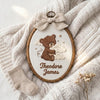 Custom Teddy Bear Baby Name Embroidery Hoop: Personalized Nursery Decor