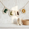 Custom Baby Name Canvas Banner: Minimalist Nursery Decor, Yarn Letter Kids Room Garland