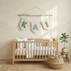 Custom Baby Name Canvas Banner: Minimalist Nursery Decor, Yarn Letter Kids Room Garland