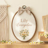 Custom Flower Embroidery Hoop: Nursery Wall Decor