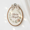 Custom Flower Embroidery Hoop: Nursery Wall Decor