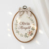 Custom Flower Embroidery Hoop: Nursery Wall Decor