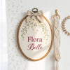 Custom Floral Embroidery Hoop: Baby Name Announcement Sign