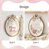 Custom Floral Embroidery Hoop: Baby Name Announcement Sign